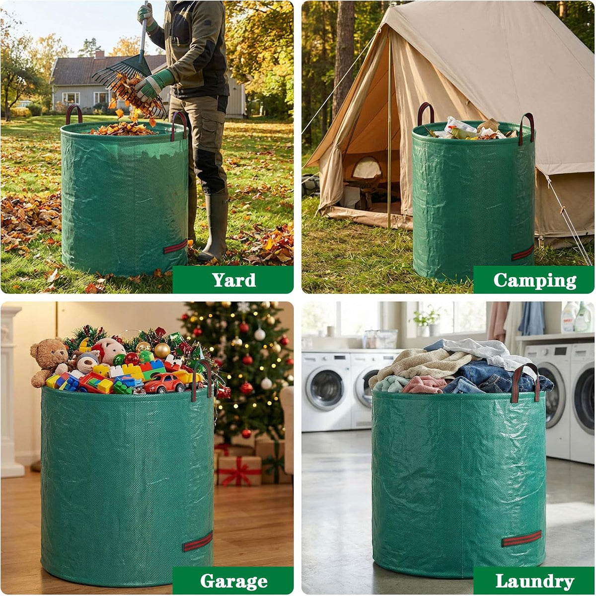 72 Gallon Reusable Yard Waste Bags, 3 Pack