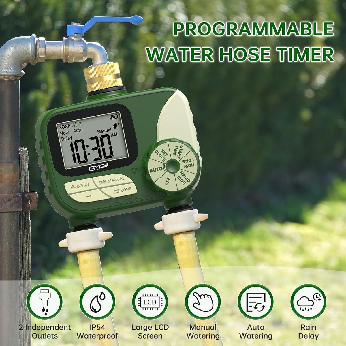 Hose Timers for Watering, Sprinkler Timer Outdoor with Brass Inlet