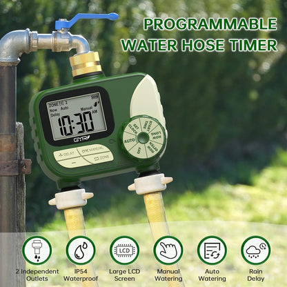 Hose Timers for Watering, Sprinkler Timer Outdoor with Brass Inlet
