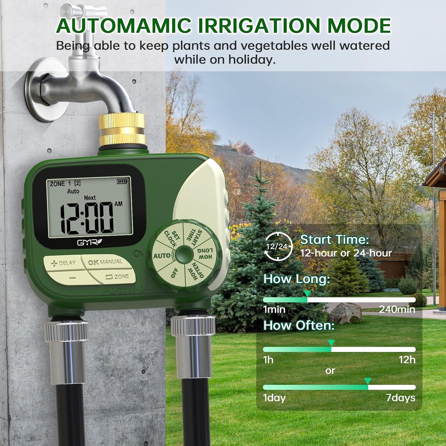 Hose Timers for Watering, Sprinkler Timer Outdoor with Brass Inlet