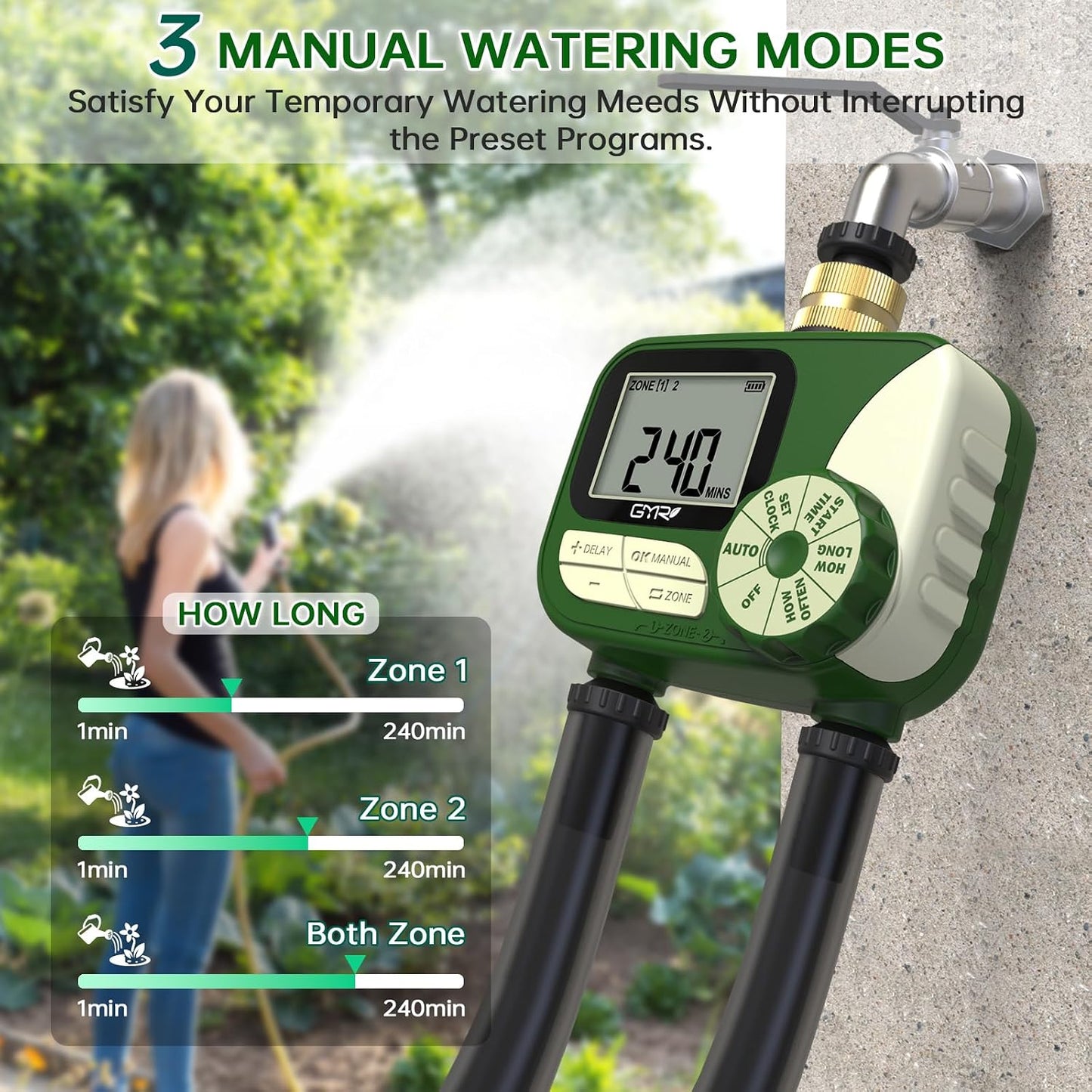 Hose Timers for Watering, Sprinkler Timer Outdoor with Brass Inlet