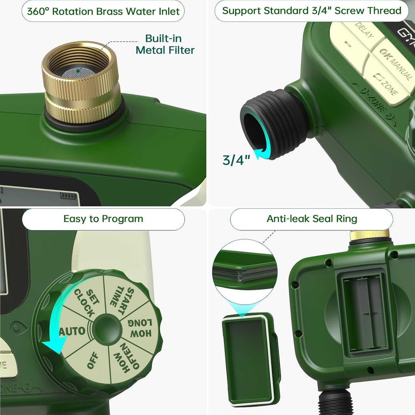 Hose Timers for Watering, Sprinkler Timer Outdoor with Brass Inlet