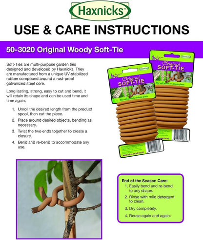 Garden Twist Tie - Soft UV Stabilised, Rust Proof, Soft-Tree Tie - 26.3' - Rubber Compound/Galvanized Steel
