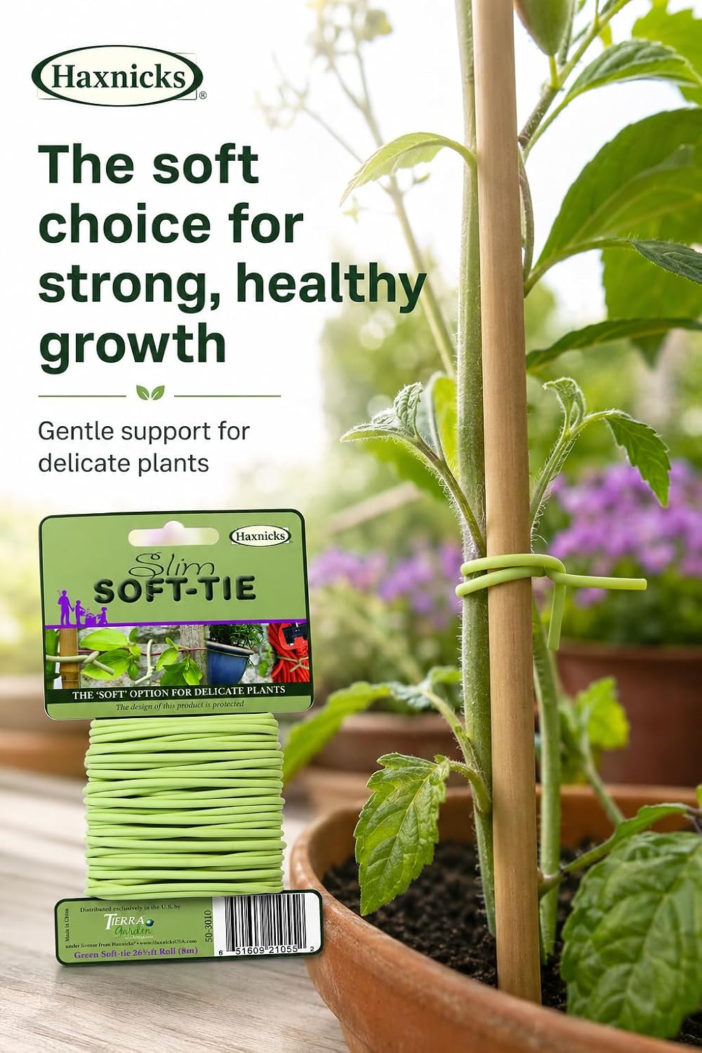 Garden Twist Tie - Soft UV Stabilised, Rust Proof, Soft-Tree Tie - 26.3' - Rubber Compound/Galvanized Steel