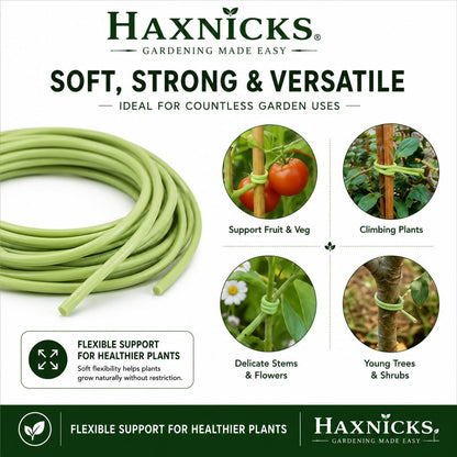 Garden Twist Tie - Soft UV Stabilised, Rust Proof, Soft-Tree Tie - 26.3' - Rubber Compound/Galvanized Steel