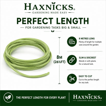 Garden Twist Tie - Soft UV Stabilised, Rust Proof, Soft-Tree Tie - 26.3' - Rubber Compound/Galvanized Steel