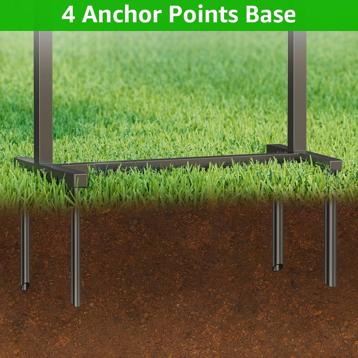 Garden Hose Reel Holder Stand Holds 150ft of 5/8 Hose with 2 Hooks