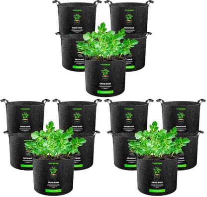 5-Pack 15 Gallon Plant Grow Bags Fabric Pots with Handles