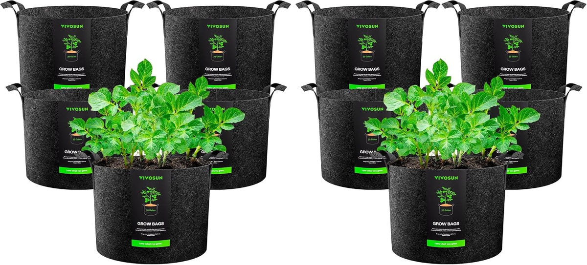 5-Pack 15 Gallon Plant Grow Bags Fabric Pots with Handles