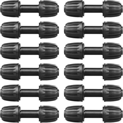 Drip Irrigation Fittings Kit for 1/2 Inch Drip Tubing, 20 Pieces 1/2" Drip Line Anti-Drop Barbed Locked Nut Connectors - 4 Couplings 3 Tees 3 Plugs 2 Valves 2 Elbows 6 Reducing Tees