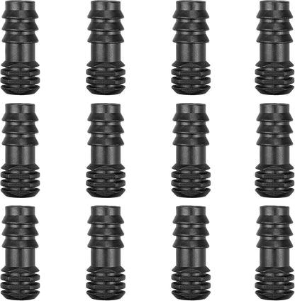 Drip Irrigation Fittings Kit for 1/2 Inch Drip Tubing, 20 Pieces 1/2" Drip Line Anti-Drop Barbed Locked Nut Connectors - 4 Couplings 3 Tees 3 Plugs 2 Valves 2 Elbows 6 Reducing Tees