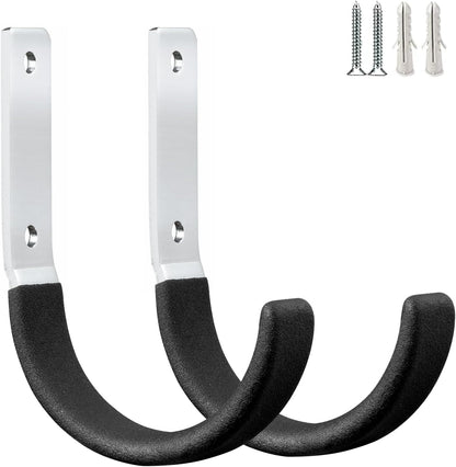 Heavy Duty Steel Garage Hooks,Garage Storage Utility Hooks,Heavy Duty Garage Tool Organizer,Steel Wall Mount Hooks, Hose Hanger, Small Garden U Hooks (Black 4 Pack)