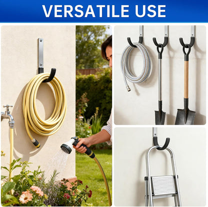 Heavy Duty Steel Garage Hooks,Garage Storage Utility Hooks,Heavy Duty Garage Tool Organizer,Steel Wall Mount Hooks, Hose Hanger, Small Garden U Hooks (Black 4 Pack)