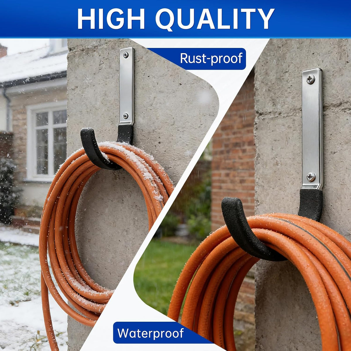 Heavy Duty Steel Garage Hooks,Garage Storage Utility Hooks,Heavy Duty Garage Tool Organizer,Steel Wall Mount Hooks, Hose Hanger, Small Garden U Hooks (Black 4 Pack)