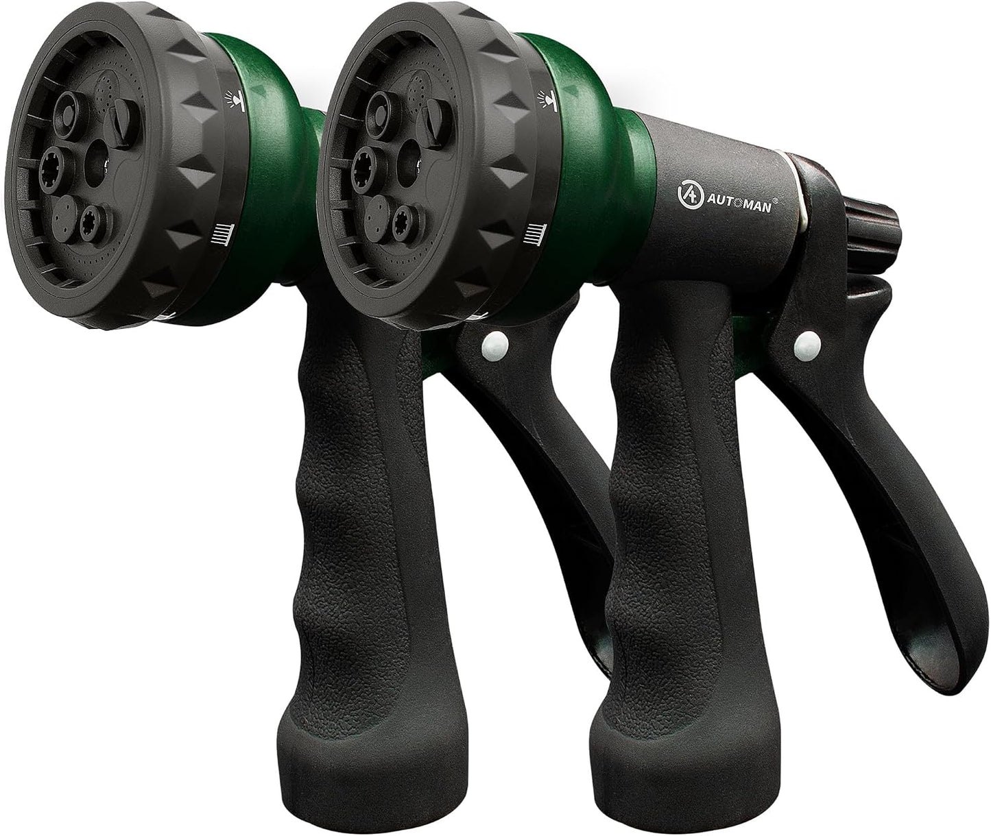 Garden Hose Nozzle, 2 Pack Water Sprayer Nozzle with 7 Adjustable Watering Patterns,Slip Resistant Nozzle for Plants,Lawn,Washing Cars,Window Cleaning,Showering Pets & Outdoor Fun