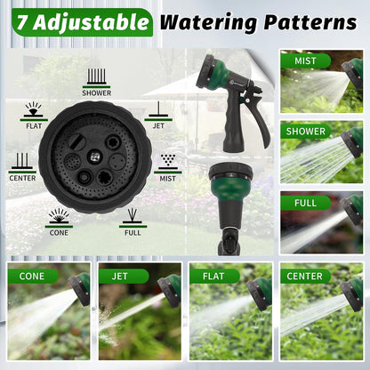 Garden Hose Nozzle, 2 Pack Water Sprayer Nozzle with 7 Adjustable Watering Patterns,Slip Resistant Nozzle for Plants,Lawn,Washing Cars,Window Cleaning,Showering Pets & Outdoor Fun