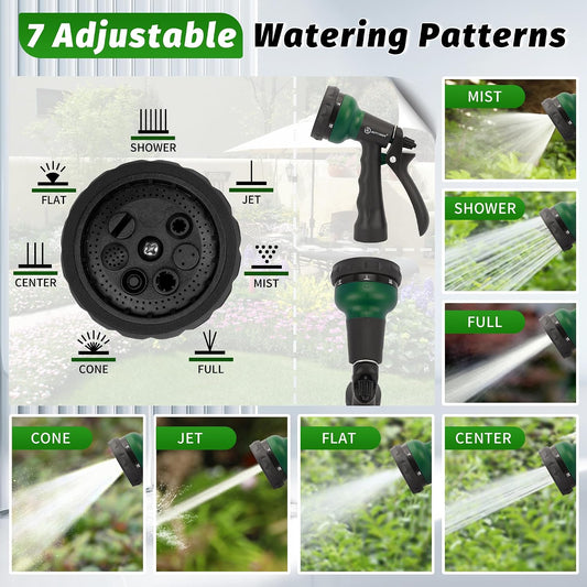 Garden Hose Nozzle, 2 Pack Water Sprayer Nozzle with 7 Adjustable Watering Patterns,Slip Resistant Nozzle for Plants,Lawn,Washing Cars,Window Cleaning,Showering Pets & Outdoor Fun