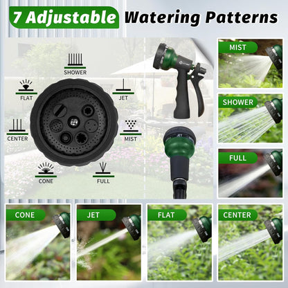 Garden Hose Nozzle, 2 Pack Water Sprayer Nozzle with 7 Adjustable Watering Patterns,Slip Resistant Nozzle for Plants,Lawn,Washing Cars,Window Cleaning,Showering Pets & Outdoor Fun