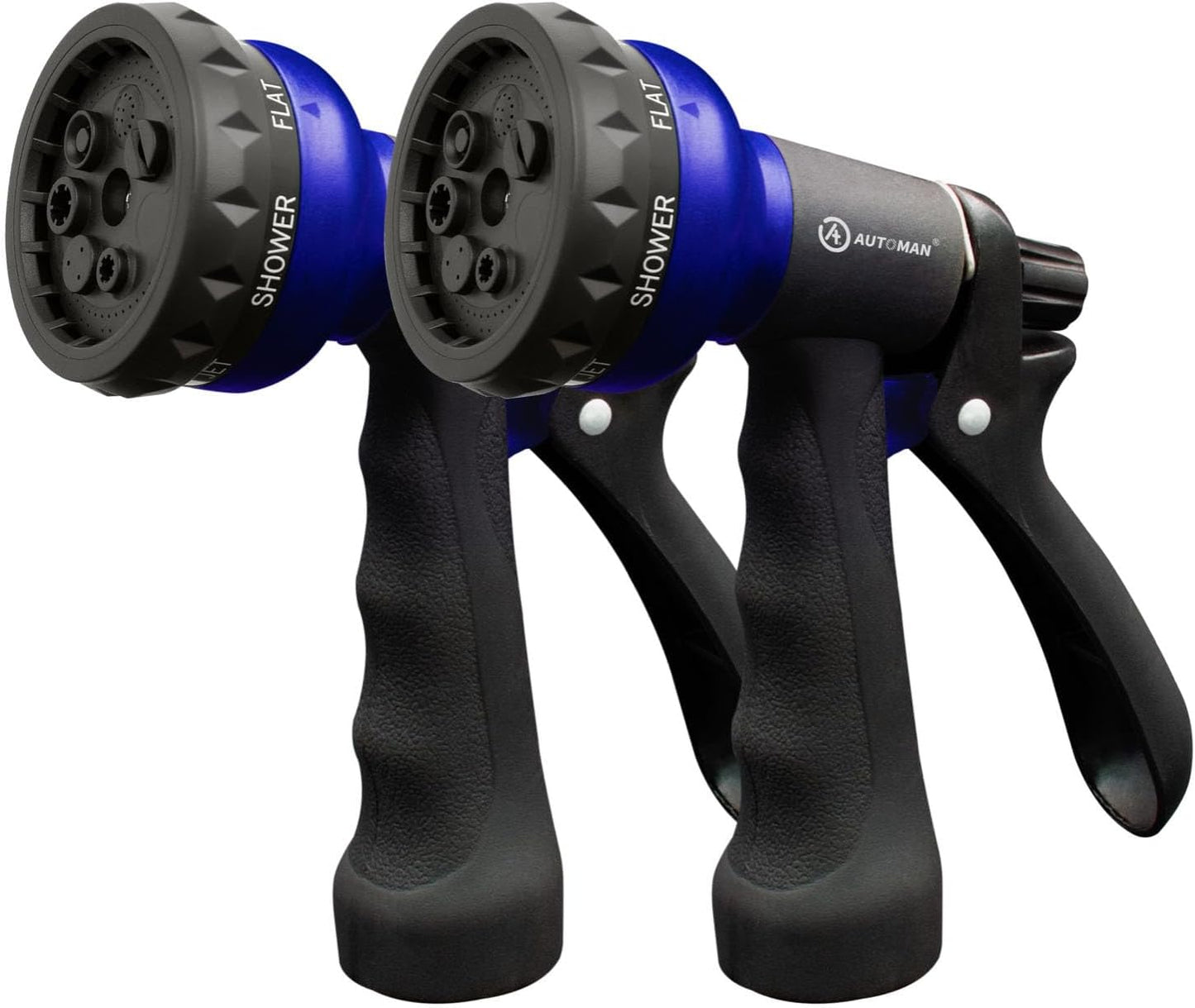 Garden Hose Nozzle, 2 Pack Water Sprayer Nozzle with 7 Adjustable Watering Patterns,Slip Resistant Nozzle for Plants,Lawn,Washing Cars,Window Cleaning,Showering Pets & Outdoor Fun