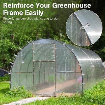 120Pcs Garden Clips, Stainless Steel Clips with 1.2 Inches Opening, Greenhouse Clips Hoop Clamps for Shade Cloth or Plant Cover Netting, Grip Strong Heavy Duty Green House Supplies