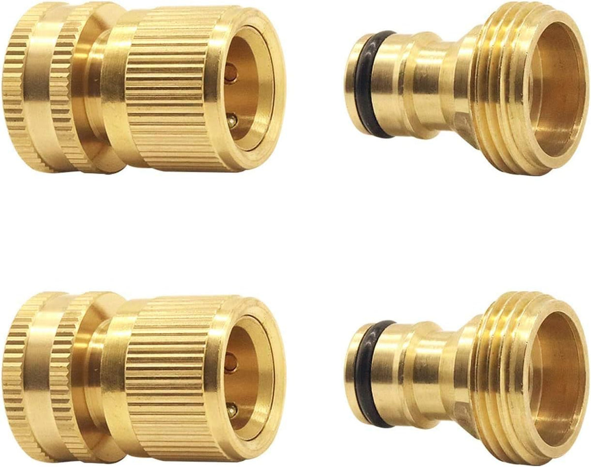 Hose Splitter, 2 Way Heavy Duty Brass Garden Hose Splitter, Outdoor Faucet Splitter, for 3/4" Hose Connector, Hose Spigot Adapter with 2 Individual ON/Off Valves