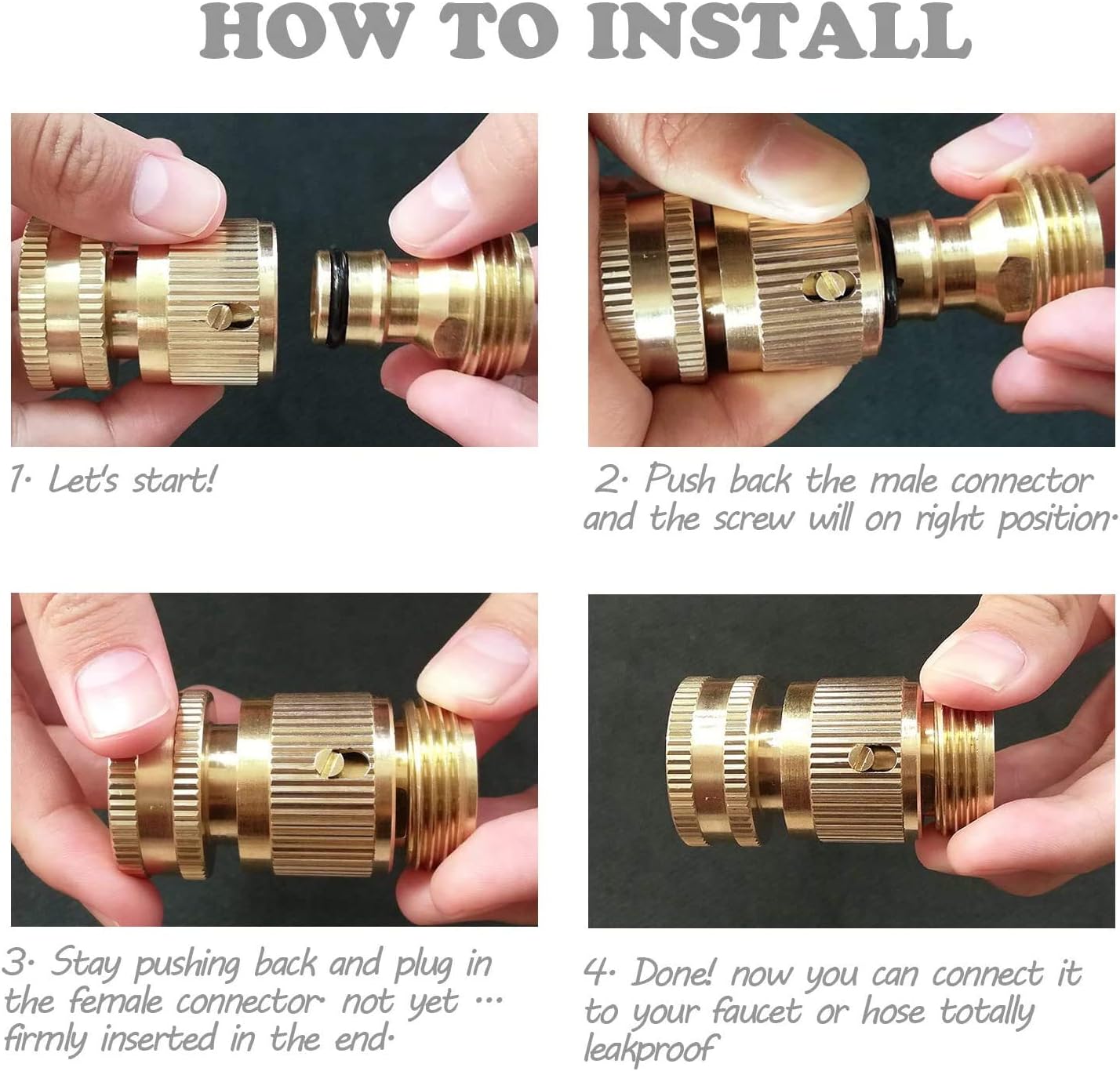 Hose Splitter, 2 Way Heavy Duty Brass Garden Hose Splitter, Outdoor Faucet Splitter, for 3/4" Hose Connector, Hose Spigot Adapter with 2 Individual ON/Off Valves