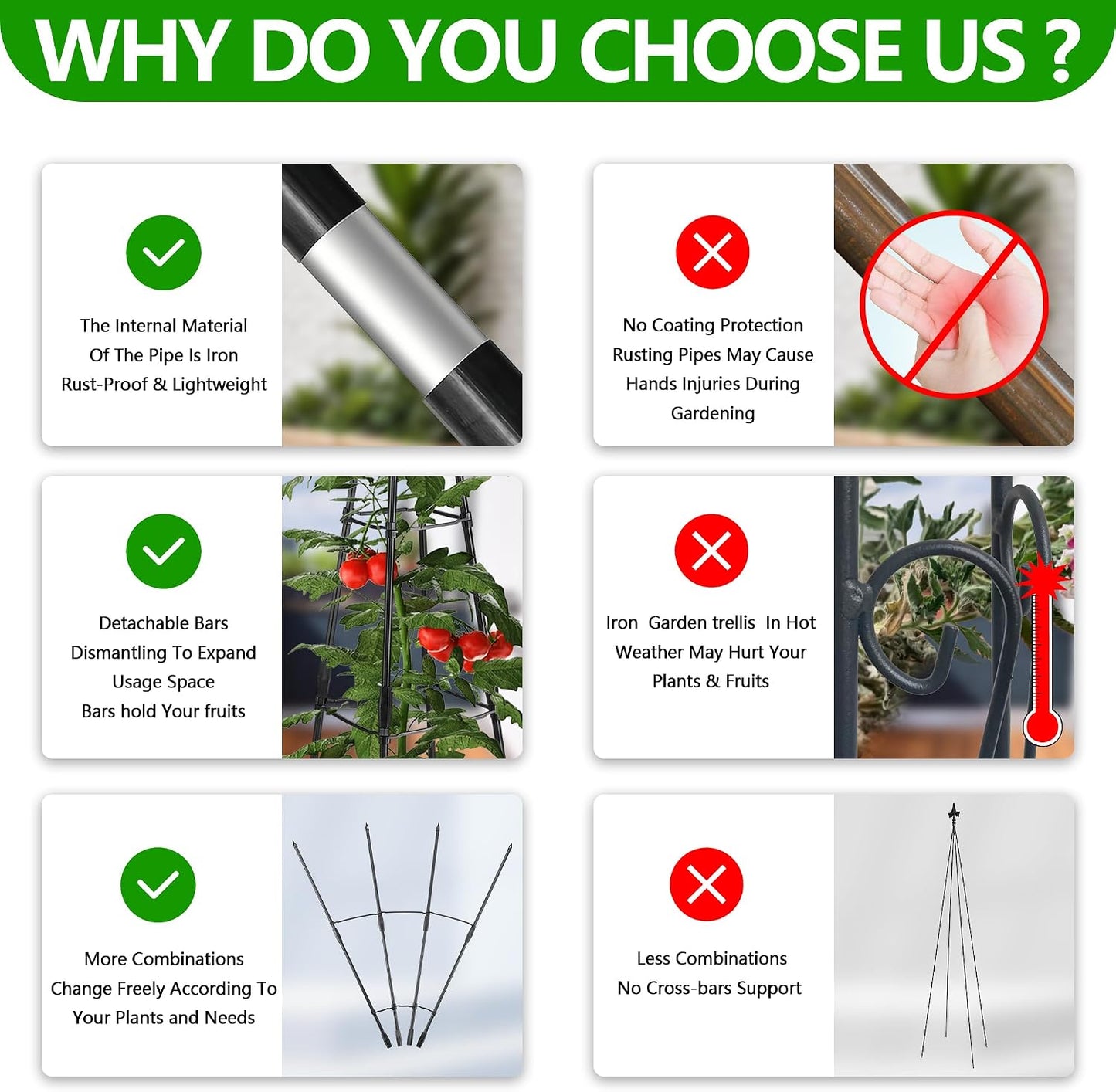 2 Pack Garden Trellis for Climbing Plants