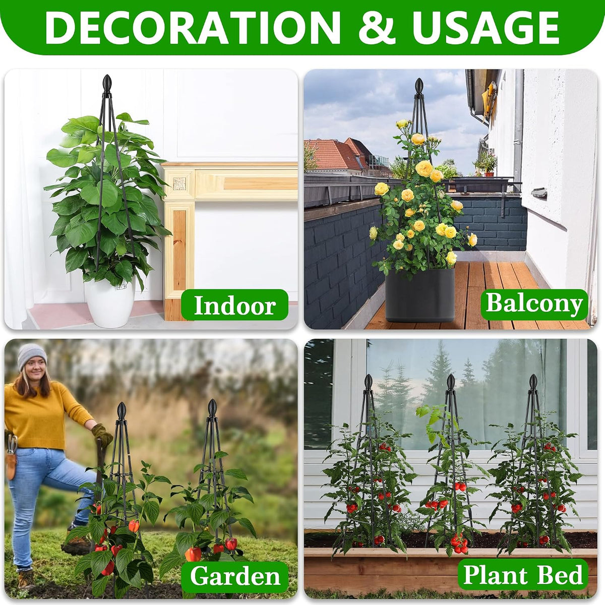 2 Pack Garden Trellis for Climbing Plants