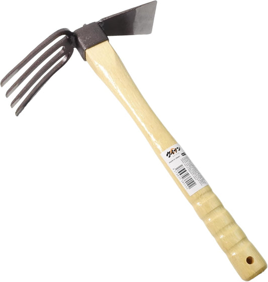 Japanese Dual Sided Garden Cultivator – Handcrafted Garden Hoe & Tiller, Sturdy & Handy