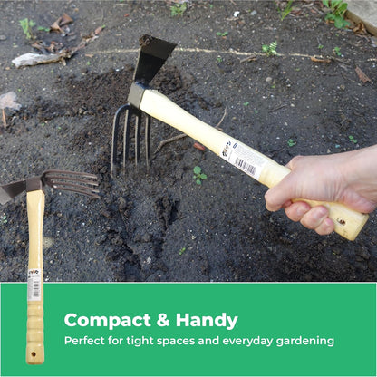 Japanese Dual Sided Garden Cultivator – Handcrafted Garden Hoe & Tiller, Sturdy & Handy