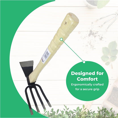 Japanese Dual Sided Garden Cultivator – Handcrafted Garden Hoe & Tiller, Sturdy & Handy