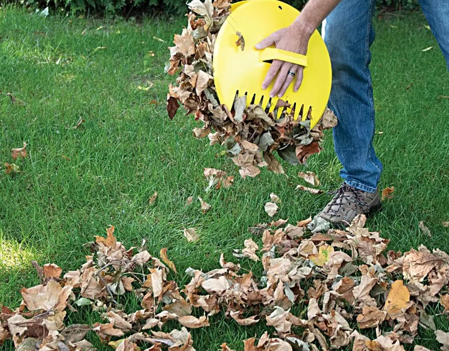 Classic Leaf Scoops - Yellow Collector Leaf Grabbers with Handles for Easy Yard Cleanup - Claw Rake Tips for Gathering and Scooping Leaves and Grass