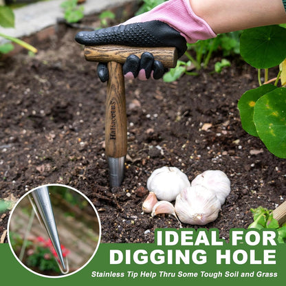 Dibbler Garden Tool, 5'' Depth Mark Bulb Dibber for Sowing Seeds