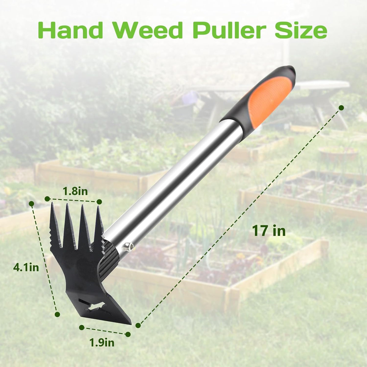Upgraded Weed Puller, 17" Portable Garden Weed Pulling Tool
