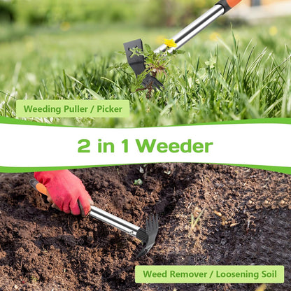 Upgraded Weed Puller, 17" Portable Garden Weed Pulling Tool