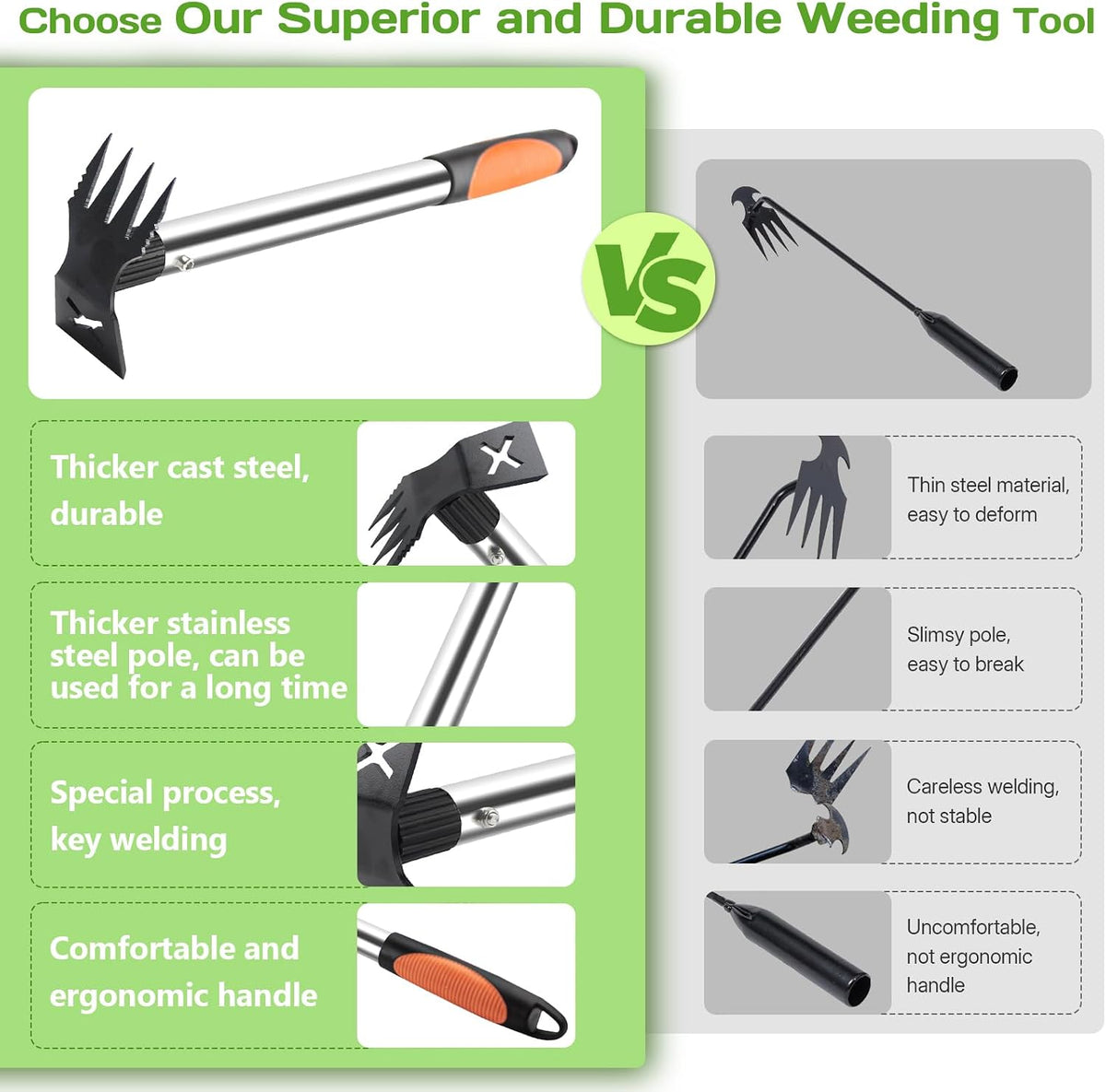 Upgraded Weed Puller, 17" Portable Garden Weed Pulling Tool