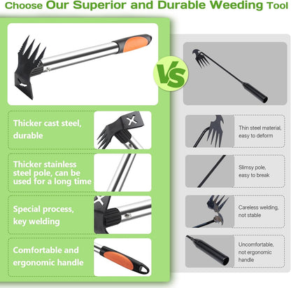 Upgraded Weed Puller, 17" Portable Garden Weed Pulling Tool