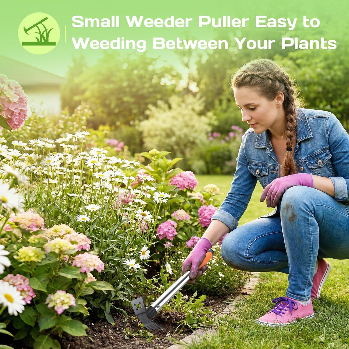 Upgraded Weed Puller, 17" Portable Garden Weed Pulling Tool