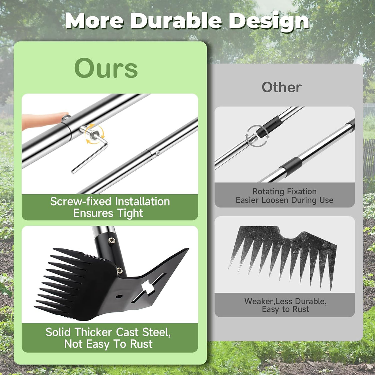 Upgraded Weed Puller, 17" Portable Garden Weed Pulling Tool