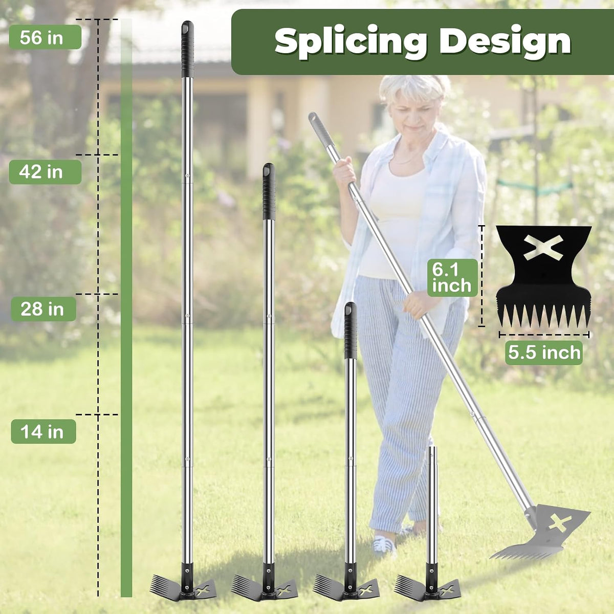 Upgraded Weed Puller, 17" Portable Garden Weed Pulling Tool