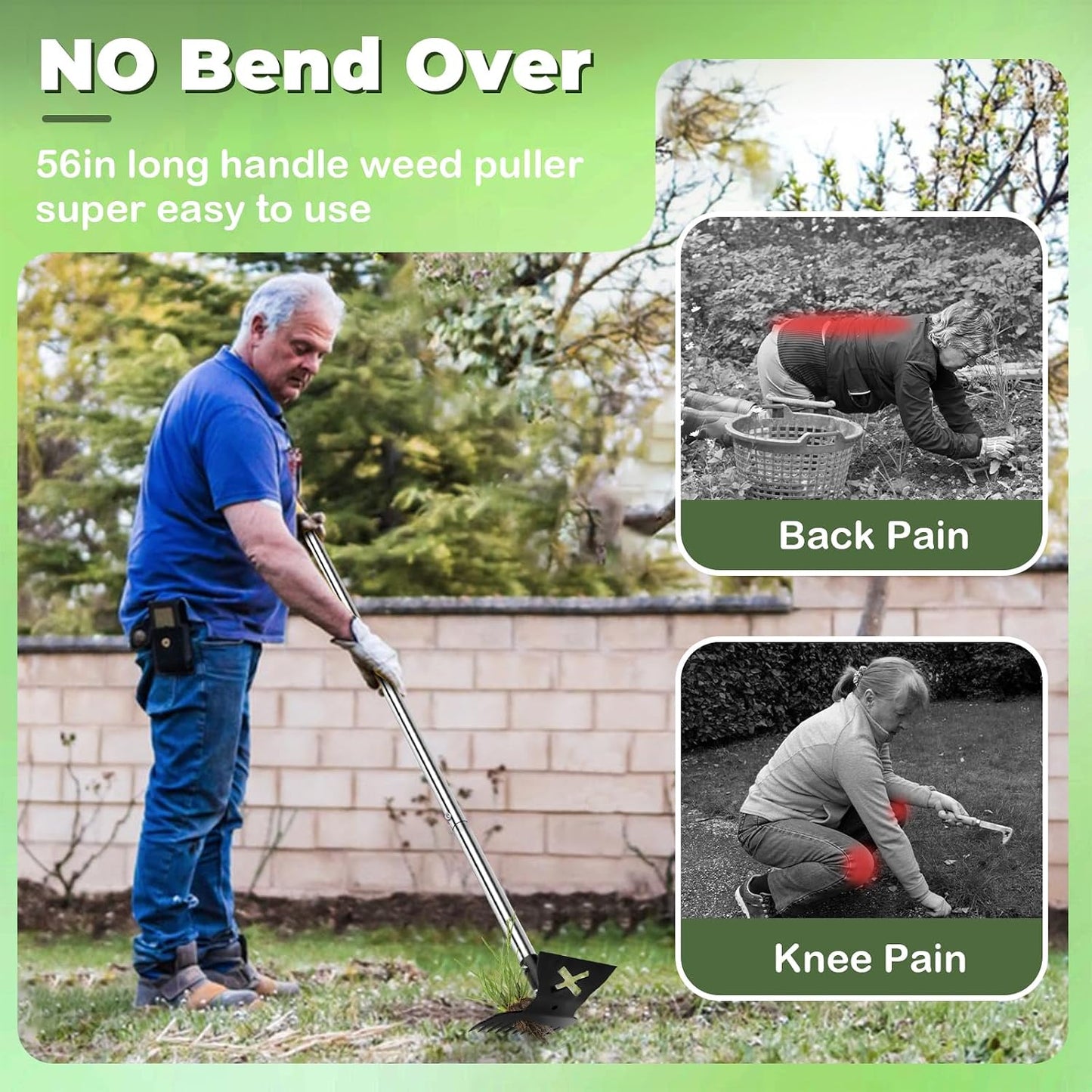 Upgraded Weed Puller, 17" Portable Garden Weed Pulling Tool