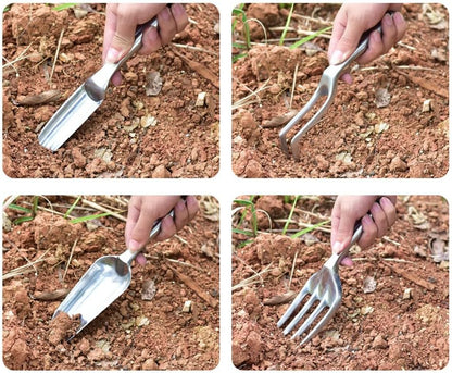 1 Piece Garden Fork Aluminum Alloy Hand Weeder Fork Tool Garden Hand Fork Gardening Hand Fork Hand Weed Fork Lawn Fork Garden Planter Tool for Yard Lawn and Farm, Silver
