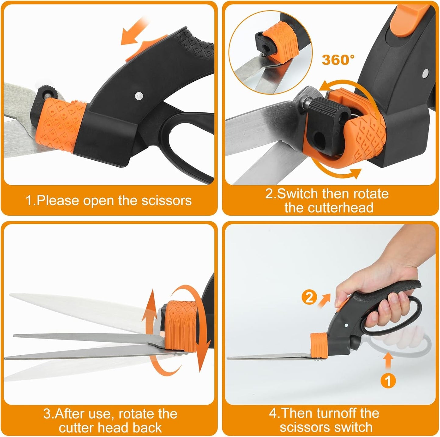 3-Piece Lightweight Garden Tool Kit with Rotating Grass Shears, Compact Lopper & Retractable Pruning Saw for Backyard Trimming & Light Yard Care