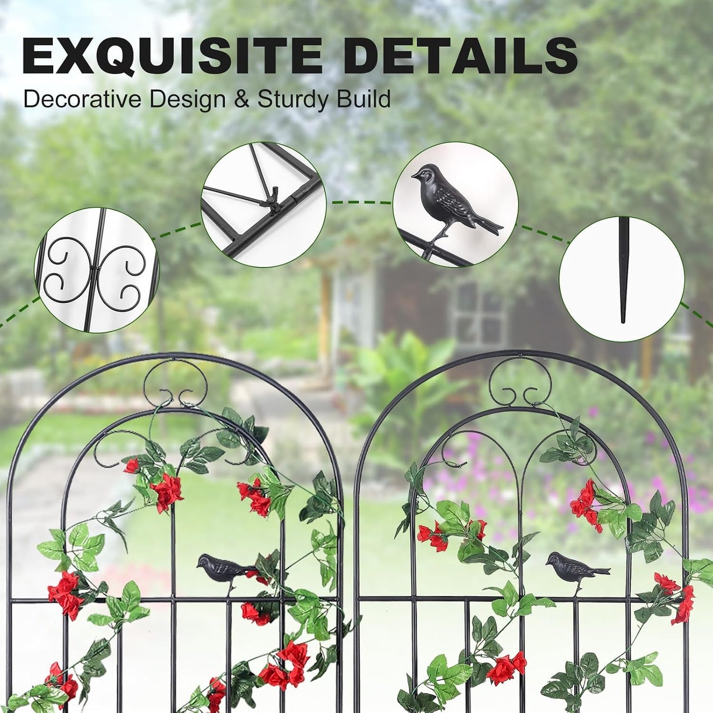 2 Pack 86.7" H x 19.7" W Metal Garden Trellis with Black Coating, Wire Lattice Grid Panel for Climbing Plants Outdoor Roses Vine Cucumbers Vegetables Flower Support (86.7" H, 2 Pack)
