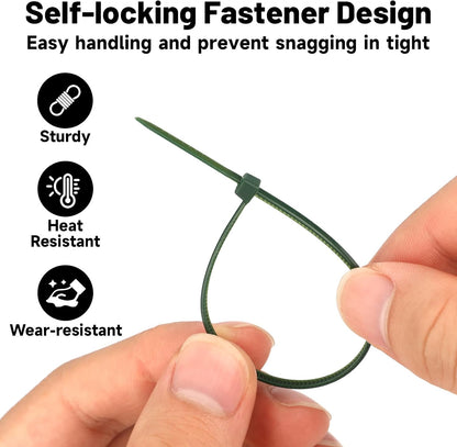 Green Zip Ties 6 Inch Plastic Wire Ties 100PCS Heavy Duty