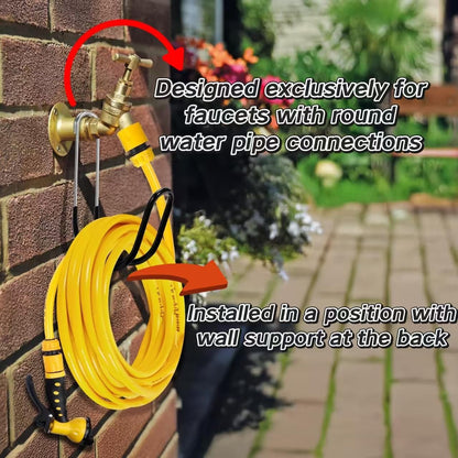 Garden Hose Holder Water Hose Hanger Wall Mounted,304Stainless Steel Solid Hose Hook Holds Up to 50Ft Garden Hose, Expandable Hose, Water Hose(Black Paint 1pcs)