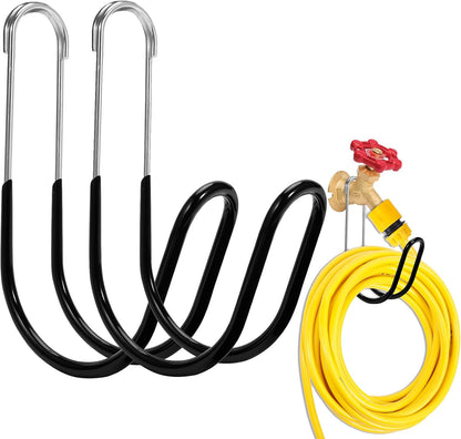 Garden Hose Holder Water Hose Hanger Wall Mounted,304Stainless Steel Solid Hose Hook Holds Up to 50Ft Garden Hose, Expandable Hose, Water Hose(Black Paint 1pcs)