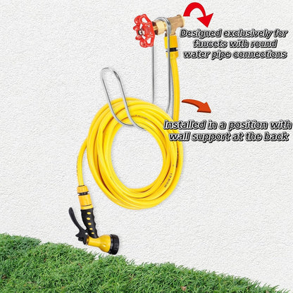 Garden Hose Holder Water Hose Hanger Wall Mounted,304Stainless Steel Solid Hose Hook Holds Up to 50Ft Garden Hose, Expandable Hose, Water Hose(Black Paint 1pcs)