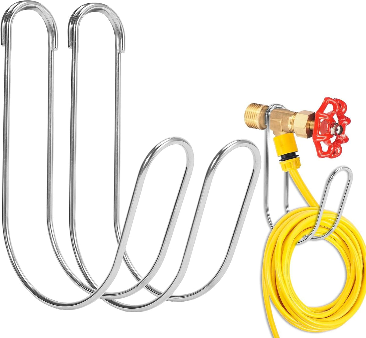 Garden Hose Holder Water Hose Hanger Wall Mounted,304Stainless Steel Solid Hose Hook Holds Up to 50Ft Garden Hose, Expandable Hose, Water Hose(Black Paint 1pcs)