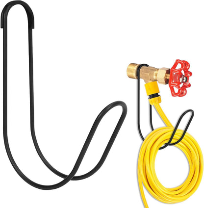 Garden Hose Holder Water Hose Hanger Wall Mounted,304Stainless Steel Solid Hose Hook Holds Up to 50Ft Garden Hose, Expandable Hose, Water Hose(Black Paint 1pcs)